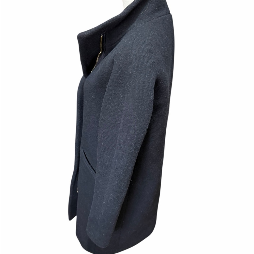 J. Crew Toscana Italian Wool Blend Asymetrical Zip Front Coat Size 00 - Picture 5 of 11